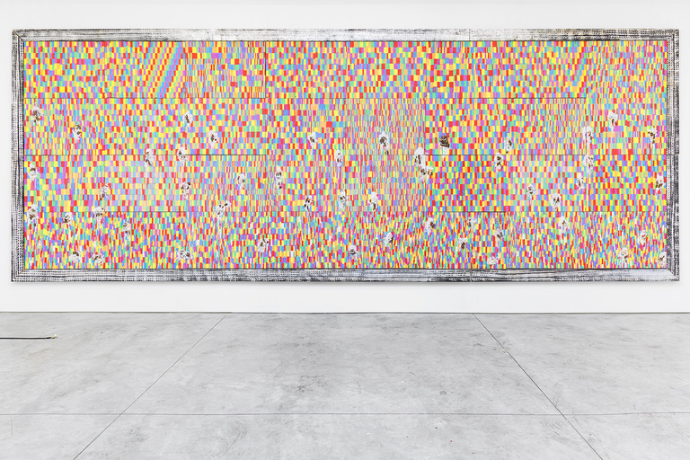 Jérôme Sans - Pascale Marthine Tayou, Charlk Fresco A, Colorful line, 2018, Richard Taittinger Gallery