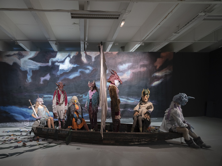 Jérôme Sans - Marnie Weber, Happy Go Lucky, The Darkest Journey, Eldorama Tripostal, lille3000, 2019 © photo Florian Kleinefenn