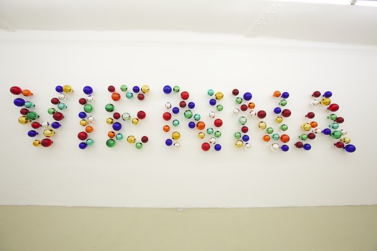 Jérôme Sans - mentalKLINIK, Amazeballs, (Vienna), 2018, Gazing Ball, 109 x 590 x 19 cm_Jérôme Sans