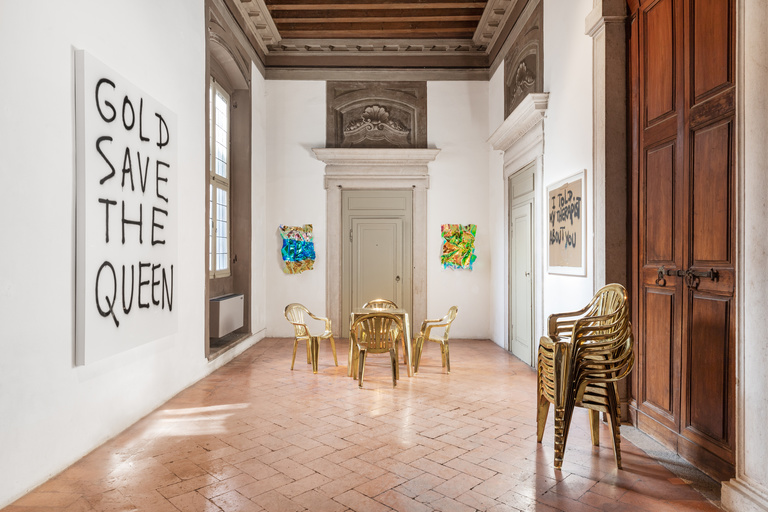 Jérôme Sans - Luna Paiva, Thomas Lélu, mentalKLINIK, exhibition view Signs of the Times, Apalazzo Gallery, Brescia Credit Melania Dalle Grave, DSL Studio
