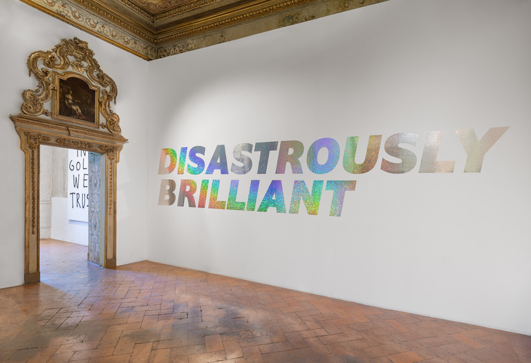 Jérôme Sans - mentalKLINIK, DISASTROUSLY BRILLIANT, exhibition view Signs of the Times, Apalazzo Gallery, Brescia (1) Credit Melania Dalle Credit Melania Dalle Grave, DSL Studio