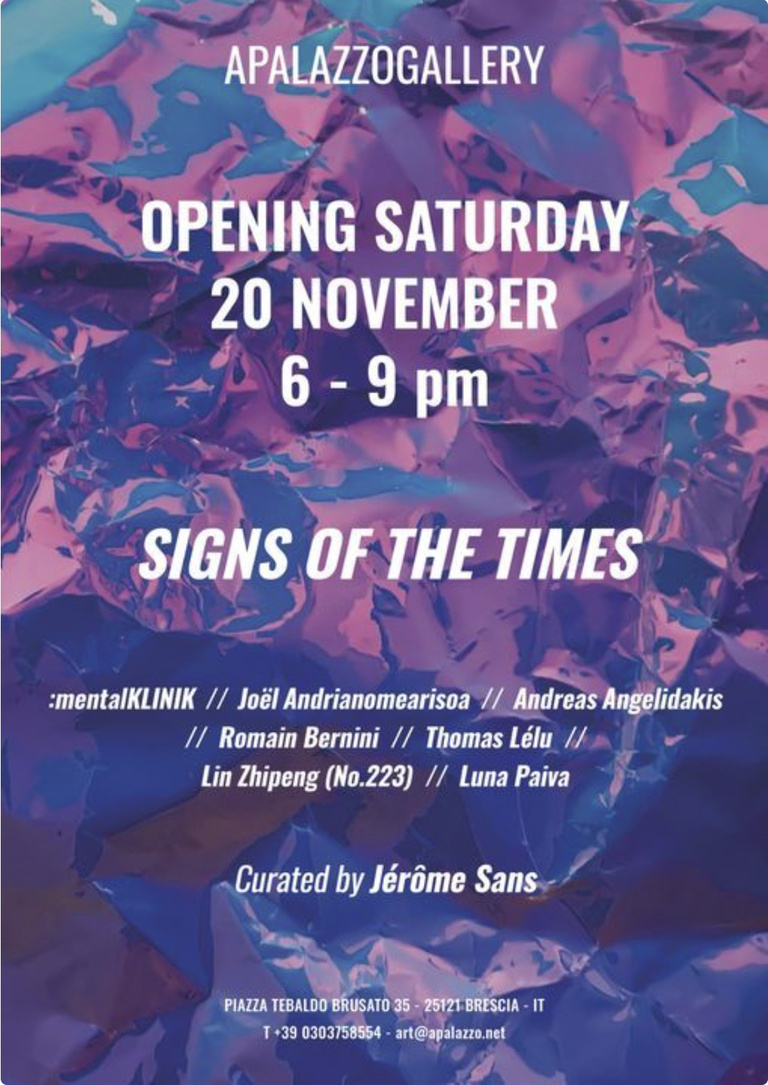 Jérôme Sans - Signs of the times  - Apalazzo Gallery 