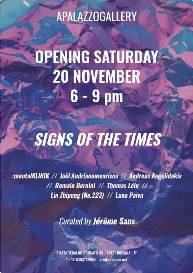 Jérôme Sans - Signs of the times - Apalazzo Gallery